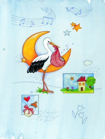 PatioPlus Expecting Stork Bringing Baby Flag Canvas House Size