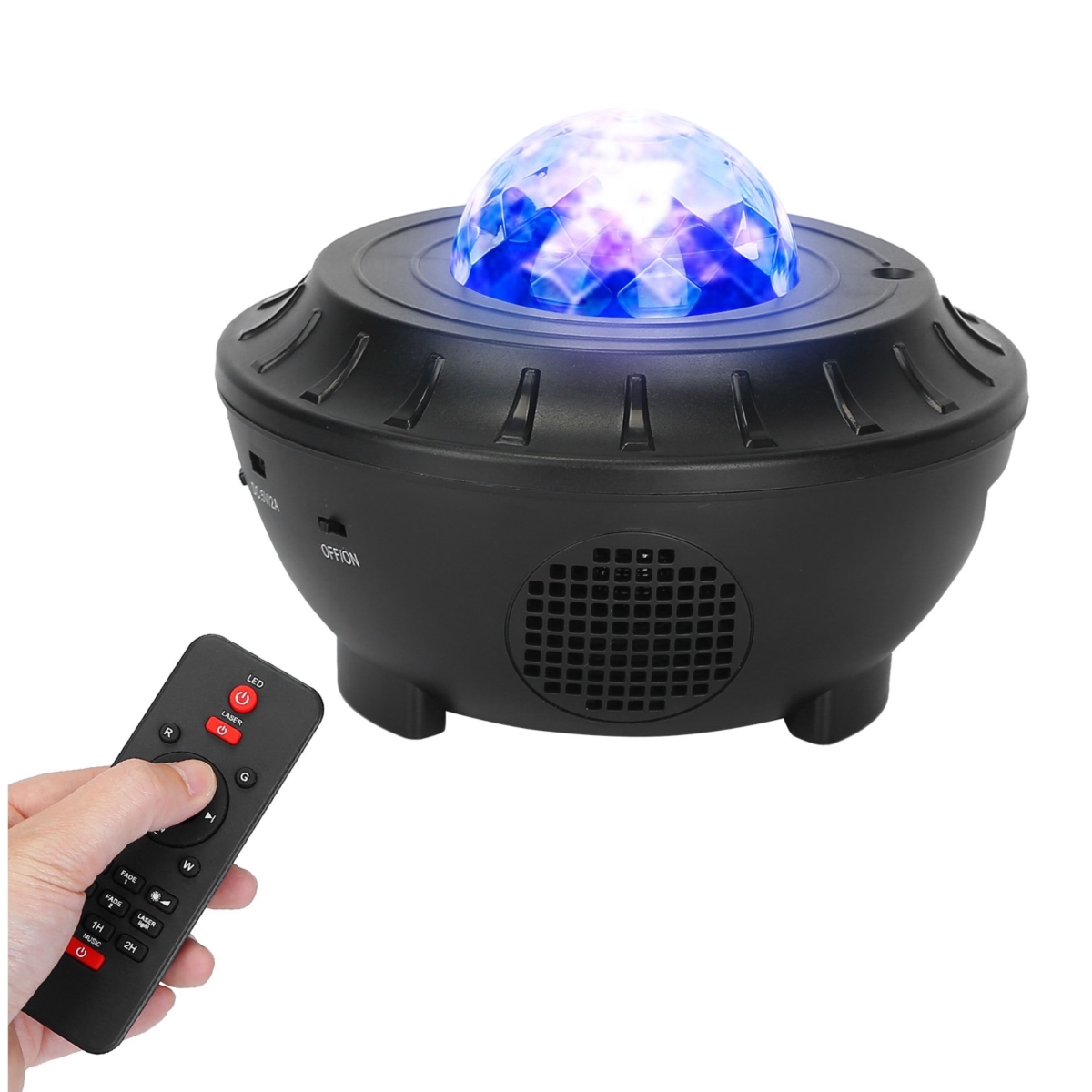 Pcordenador personal Ocean Wave Star Projector Lamp - RGBW&#44; Wireless Music Speaker&#44; Remote Control - Perfect for Bedroom Ceiling