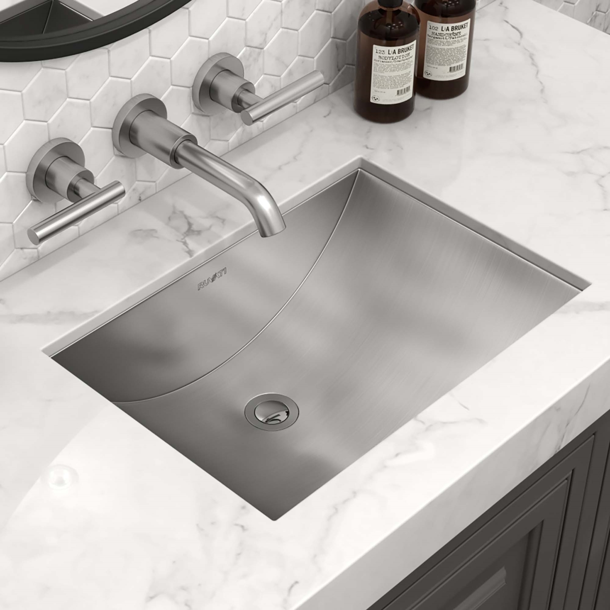 Made-to-Order 16 x 11 in. Brushed Stainless Steel Rectangular Undermount Bathroom Sink