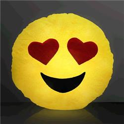 Endless Games Light Up Emoji Heart Eyes Decrotive Pillow