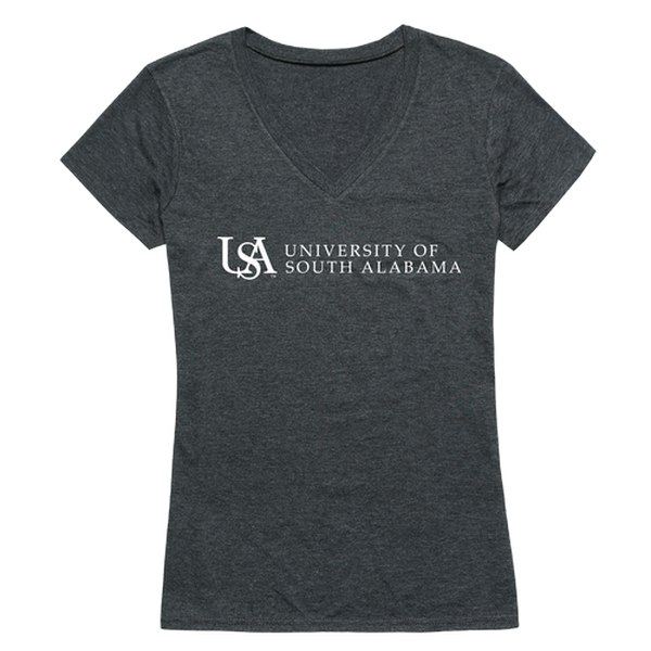 FinalFan University of South Alabama Women Institutional T-Shirt&#44; Heather Charcoal - Large
