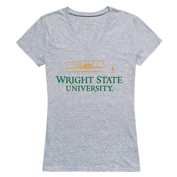 FinalFan Wright State University Women Seal Short Sleeve T-Shirt&#44; Heather Grey - Extra Large