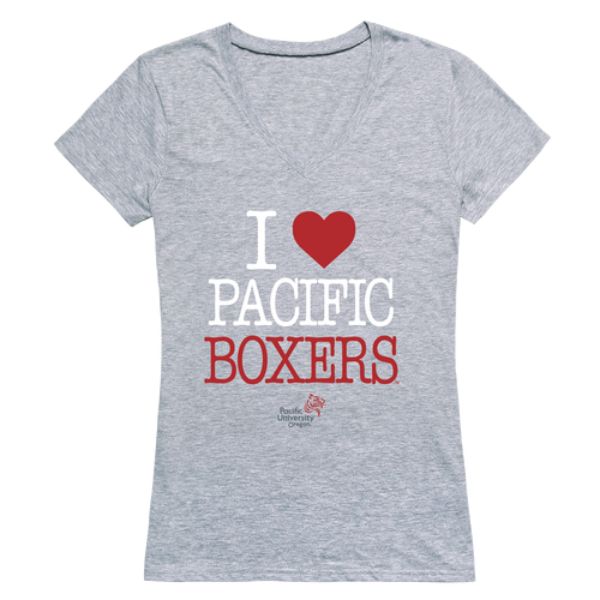 FinalFan Pacific University Boxers I Love Women T-Shirt&#44; Heather Grey - Extra Large