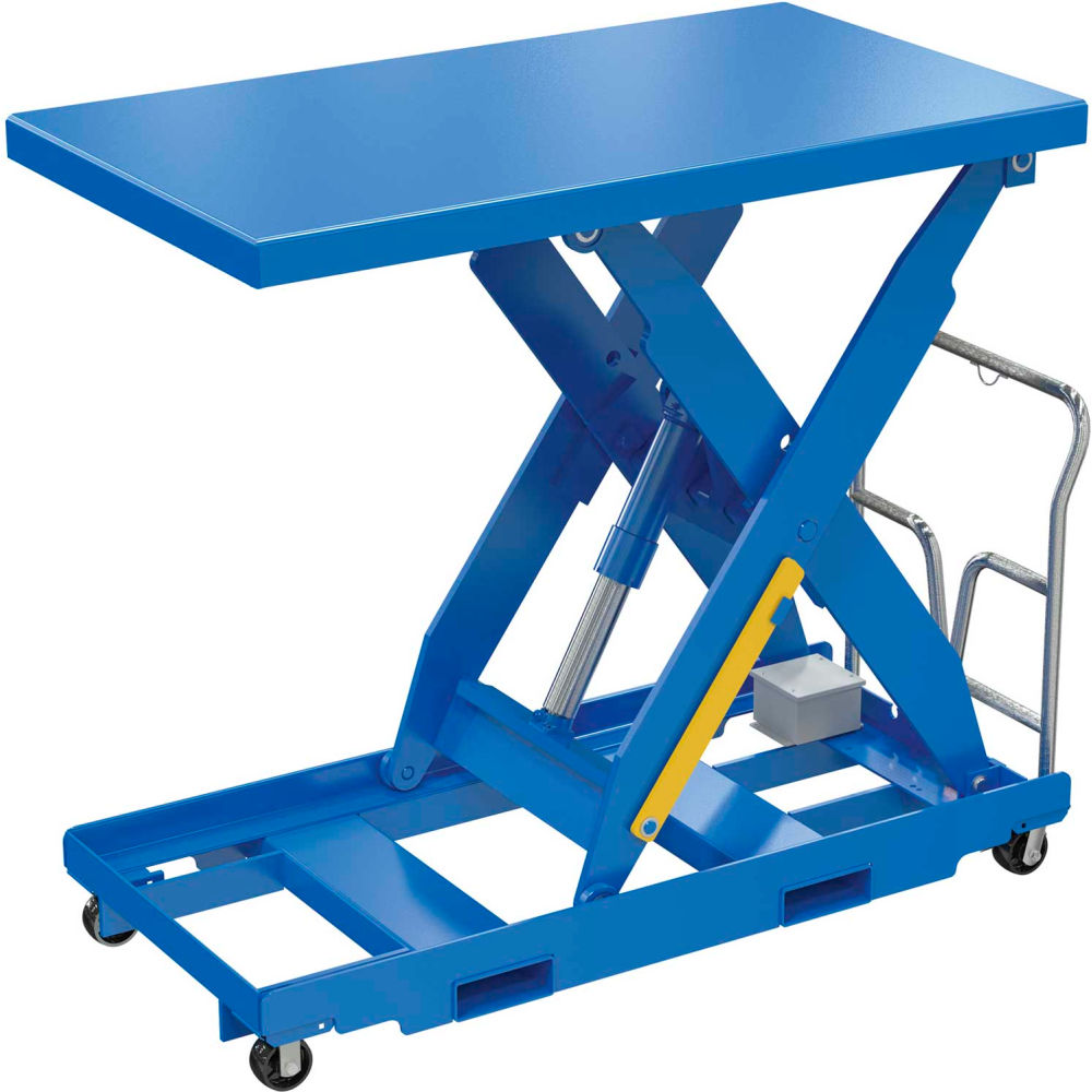 Vestil Manufacturing B2385742 35 x 64 in. Portable Electric Hydraulic Lift Table - 12V DC&#44; Blue - 3000 lbs
