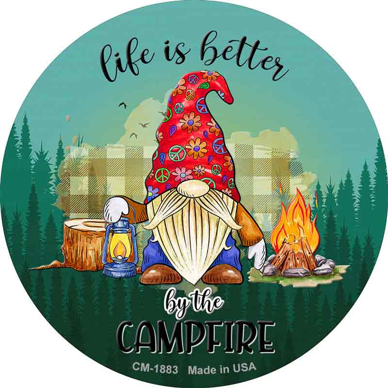 Smart Blonde CC-1883 3.5 in. Better By The Campfire Gnome Novelty Circle Coaster