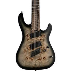 Cort Guitars KX507MSSDB-U KX Series 7 String Multi Scale Poplar Burl Electric Guitar&#44; Star Dust Black