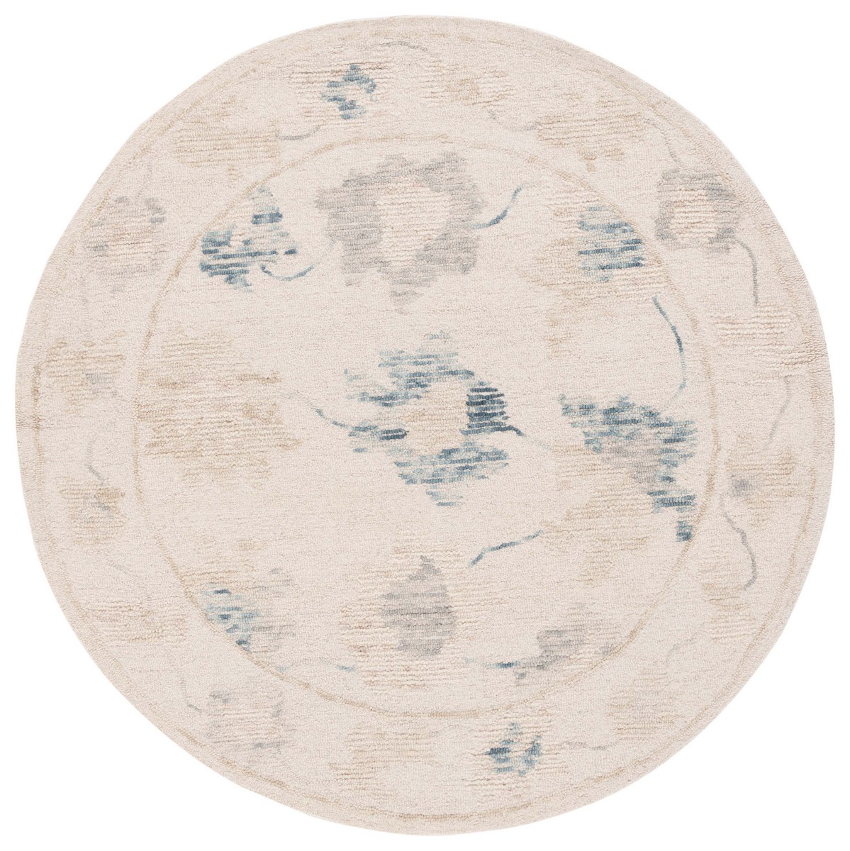 Safavieh ABT277A-6R 6 x 6 ft. Abstract Rustic Hand Tufted Round Rug&#44; Ivory & Beige