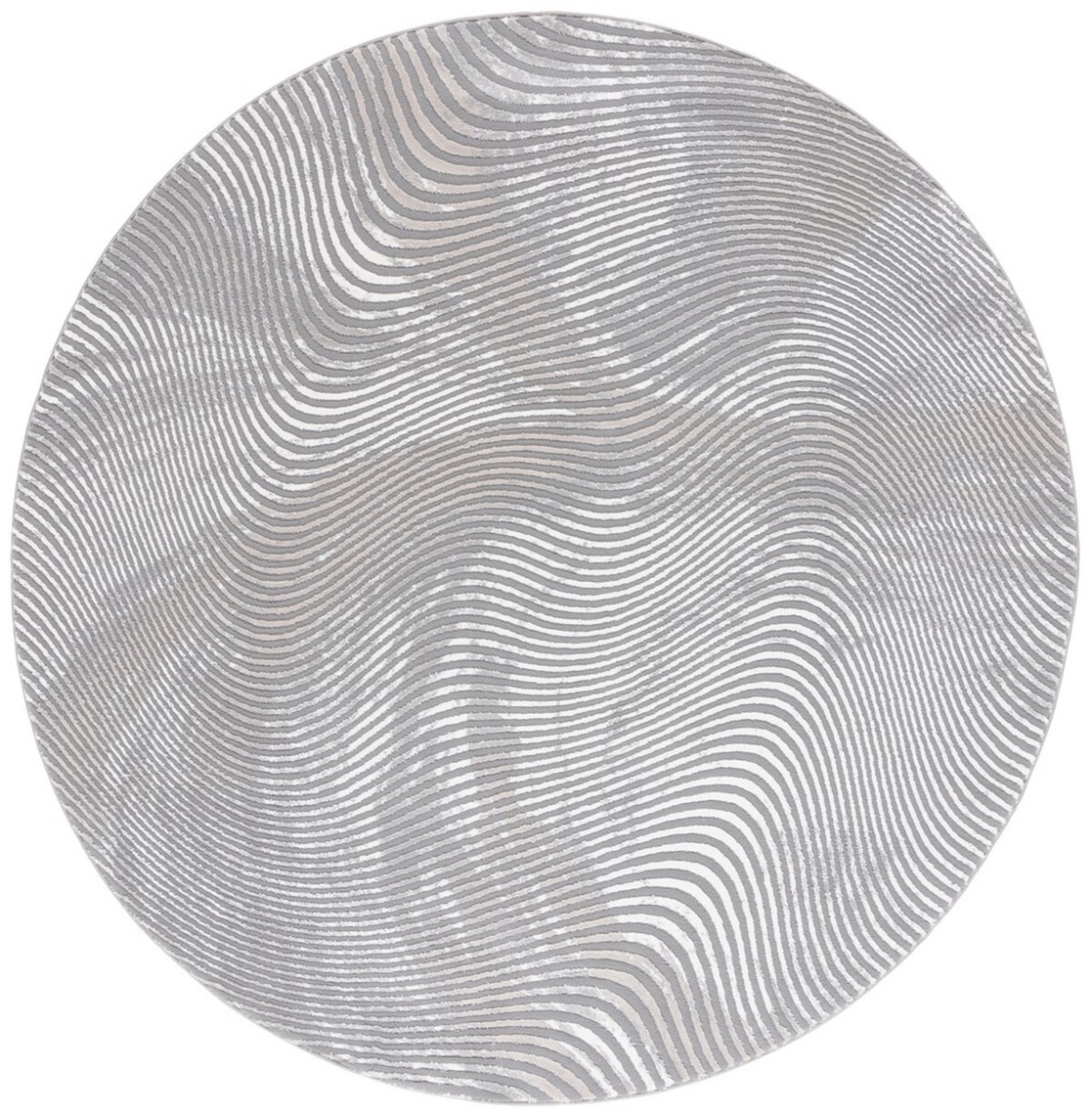 Safavieh REV112F-7R 6 ft. 7 in. x 6 ft. 7 in. Revive Contemporary Power Loomed Round Rug&#44; Grey