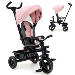 Total Tactic BC10056PI 4-in-1 Baby Tricycle Toddler Trike with Convertible Seat, Pink