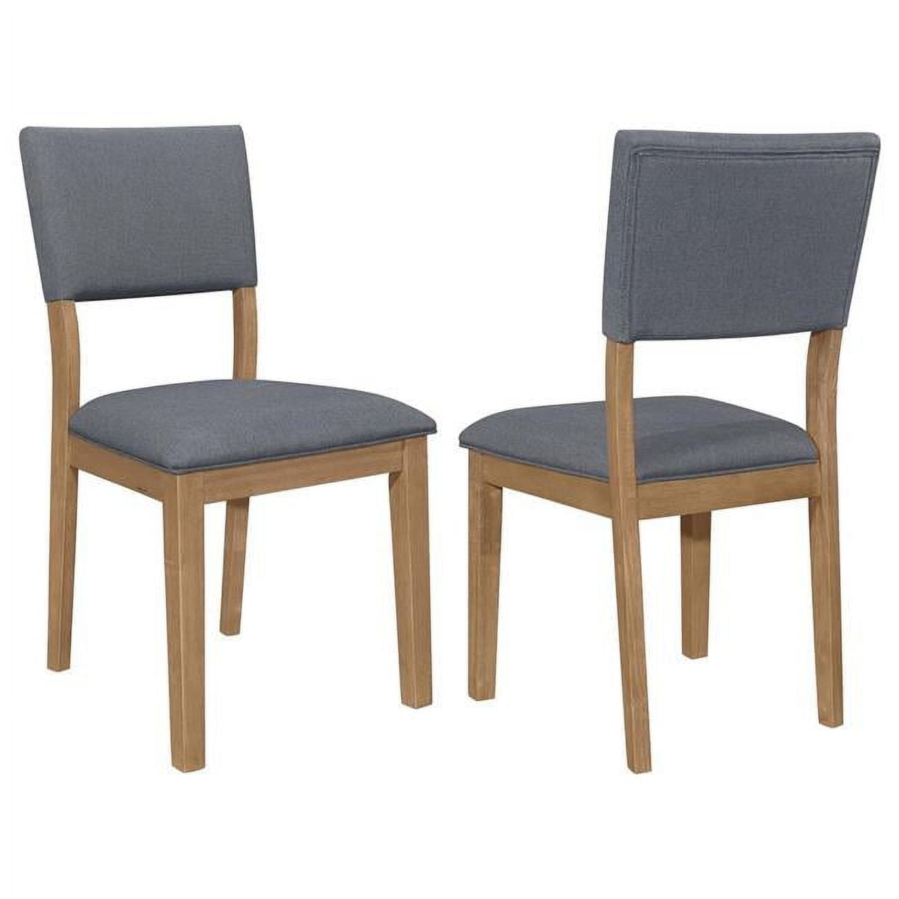 Benjara BM309241 22 in. Alia Asian Hardwood Fabric Cushioned Dining Chair&#44; Brown & Blue - Set of 2