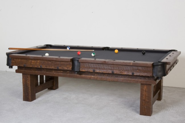 Viking Log Furniture LPBD7 7 ft. Barnood Cheyenne Pool Table - Dark Finish