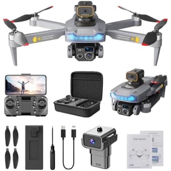 UNO1RC MC33077 FPV Drone with 4K HD ESC Camera Altitude Hold Mode Foldable Remote Control Drone Quadcopter Circle Fly&#44; Videos & Rea