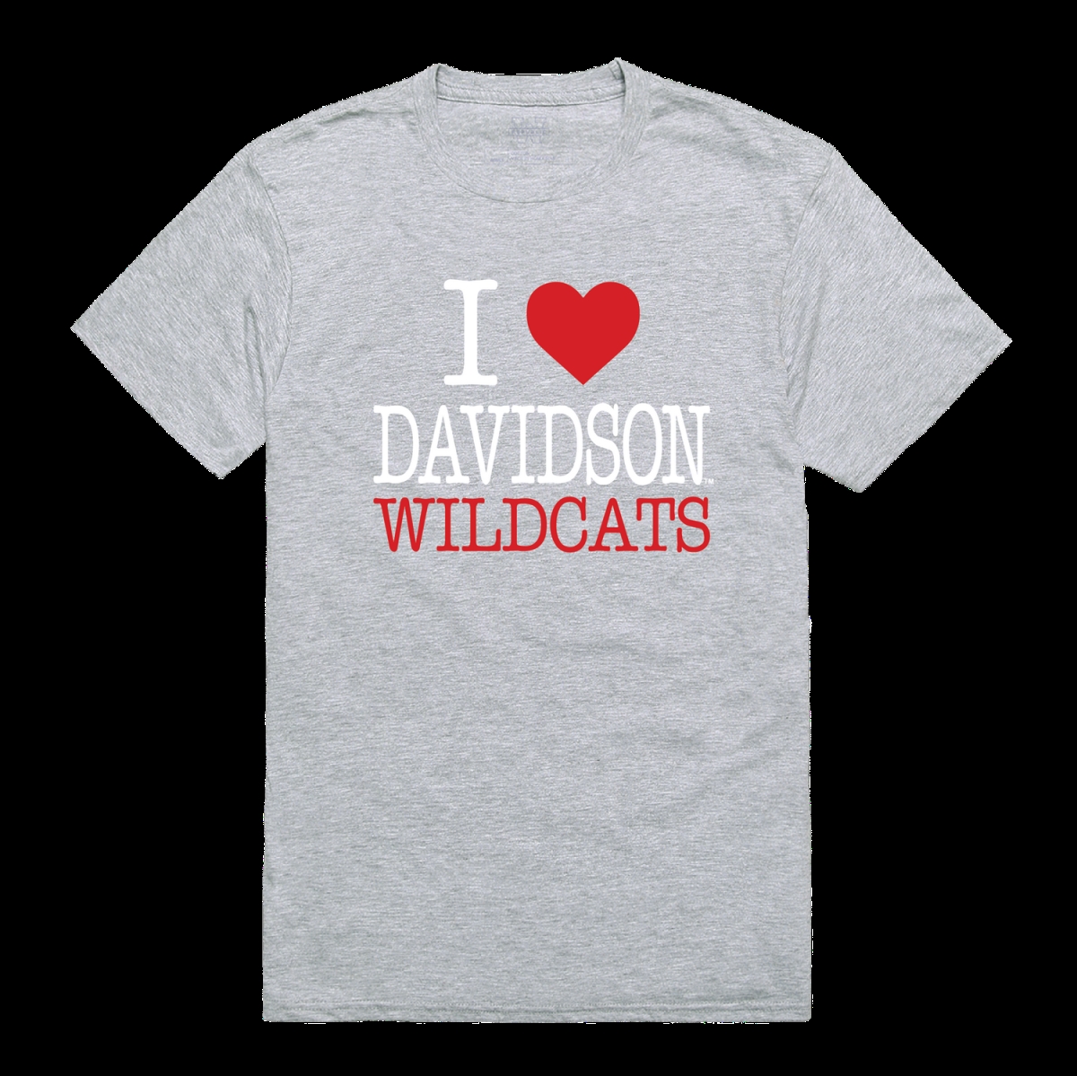 W Republic 551-288-HG2-03 Davidson Wildcats I Love T-Shirt&#44; Heather Grey - Large