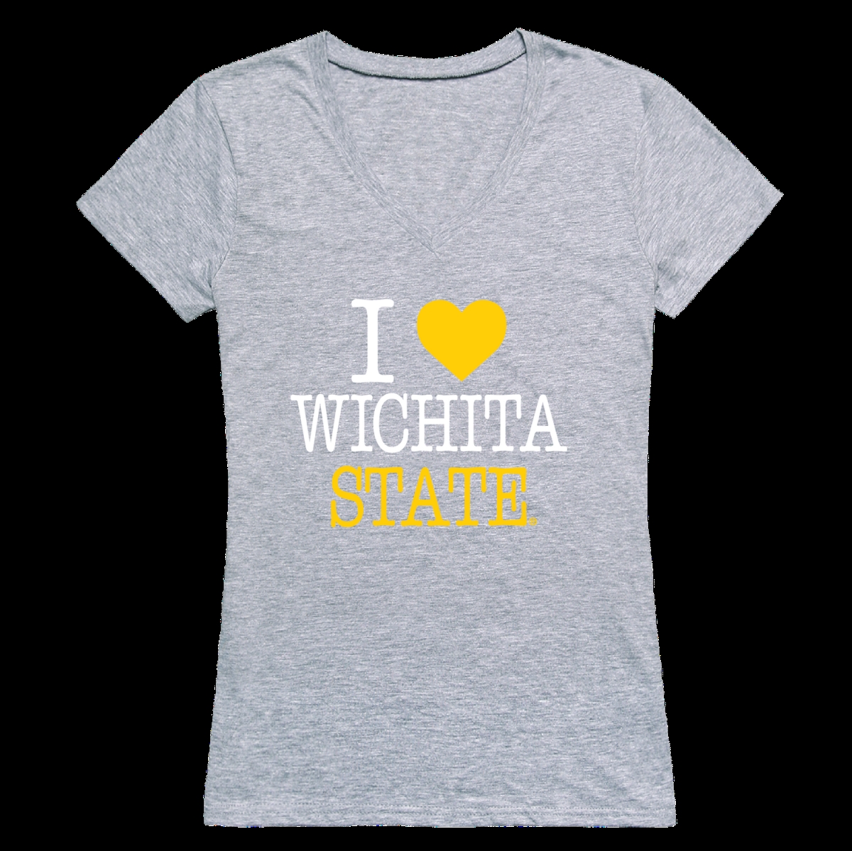 W Republic 550-158-HG2-01 Wichita State Shockers I Love Womens T-Shirt&#44; Heather Grey - Small