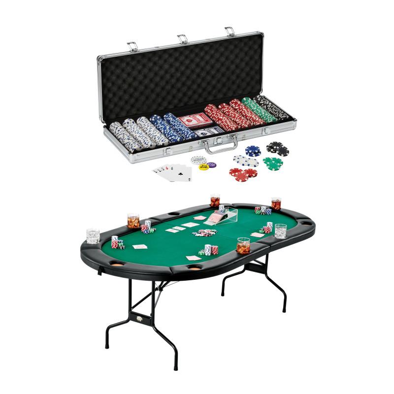 Fat Cat 64-2025 Texas Holdem Table & Poker Chip Set&#44; Green