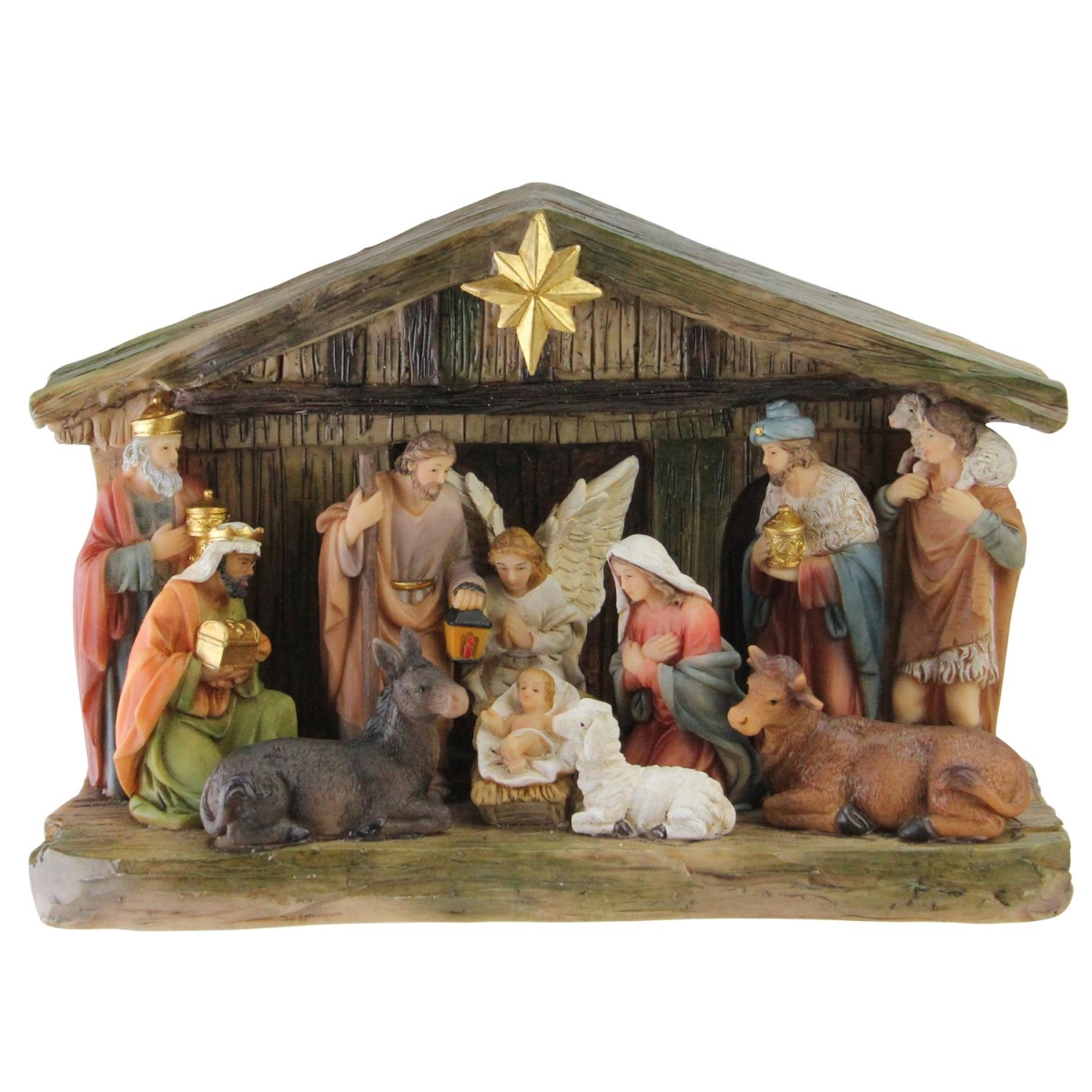 Northlight 32623476 9.5 in. Nativity Scene Christmas Tabletop Decoration with Color Changing LED Light