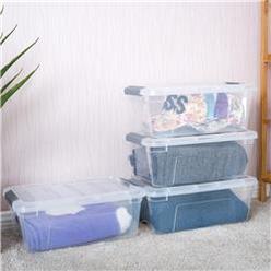 Total Tactic HW57062 Sturdy Plastic Latch Stack Storage Tubs Box - Transparent