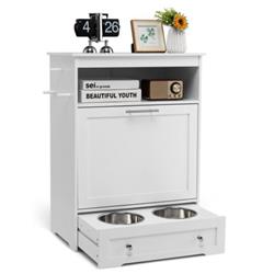 Total Tactic PV10010WH Pet Feeder Station with Stainless Steel Bowl, White
