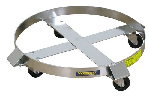 Wesco Industrial Products Wesco Industrial 240200 85 Gal Stainless Dolly with SS Nylon 170775