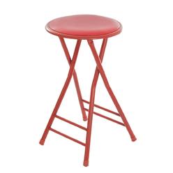 Trademark Global Folding Stool  Heavy Duty 24-Inch Collapsible Padded Round Stool with 300 Pound Limit