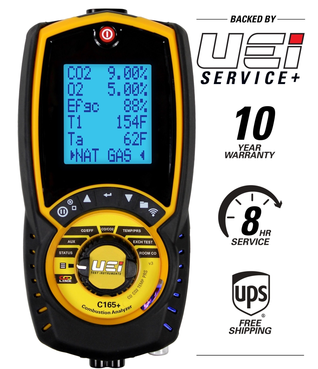 UEi Test Instruments C165-OILKIT Residential & Commercial Combustion Analyzer Kit for Oil-Fired Appliances with Printer