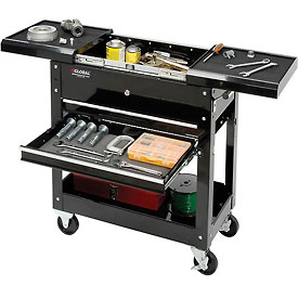 GLOBAL INDUSTRIES 534155 27 in. 2-Drawer Tool Cart with Sliding Top - Black