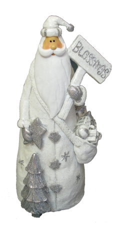 IWGAC 049-90243 White Resin Santa Blessing Figurine