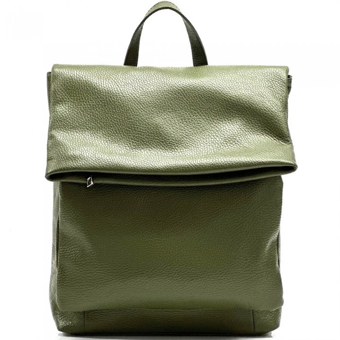 Italian Artisan 559-6359-DarkGreen Genuine Dollaro Leather Womens Handcrafted Backpack&#44; Dark Green - Medium