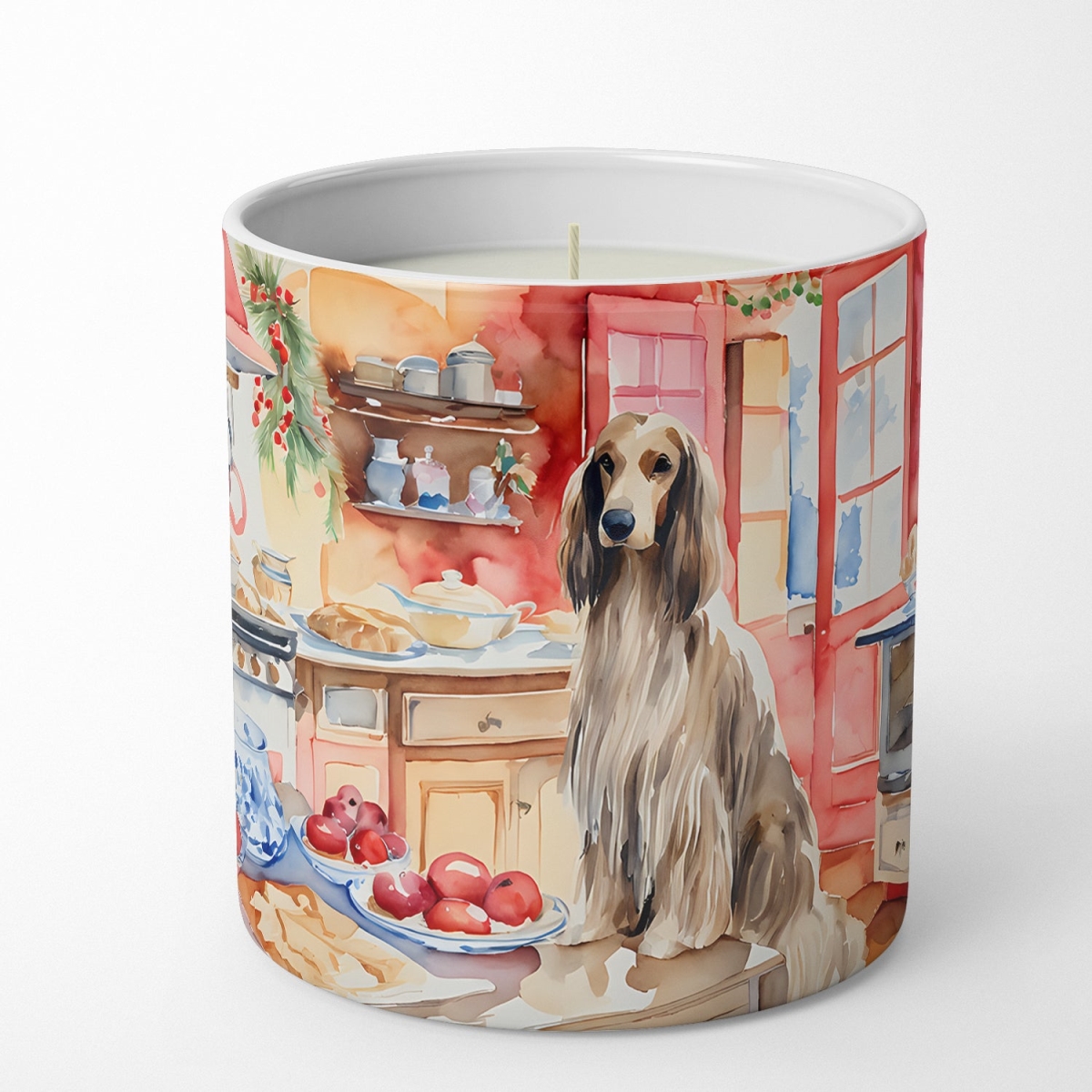 Caroline's Treasures DAC3706CDL 10 oz Unisex Afghan Hound Christmas Cookies Decorative 100 Percent Soy Candle