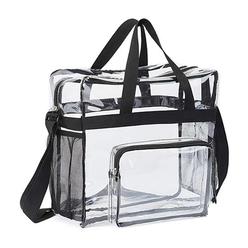 Fresh Fab Finds FFF-GPCT3899 11 lbs Load Clear Crossbody Bag Stadium Approved Clear Transparent Shoulder Bag&#44; Black