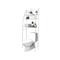 Fresh Fab Finds FFF-White-GPCT4163 3 Tier Bathroom Over the Toilet Storage Shelf Free Standing Laundry Room Organizer Space Saver Rack&#44; Whit