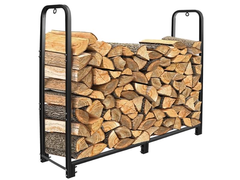 Fresh Fab Finds FFF-GPCT4250 Firewood Log Rack 2500 lbs Iron Wood Lumber Storage Stacking Rack 4.03 ft. Heavy Duty Pile Lumber Storage Holder fo