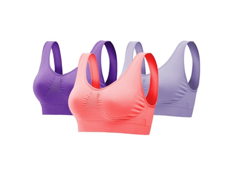 Fresh Fab Finds FFF-PP-GY-MelonRed-M-GPCT2857 Women Sport Bras for Seamless Wire-Free Bra Light Support Tank Tops & Fitness Workout Sports Yoga