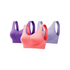 Fresh Fab Finds FFF-PP-GY-MelonRed-S-GPCT2857 Women Sport Bras for Seamless Wire-Free Bra Light Support Tank Tops & Fitness Workout Sports Yoga
