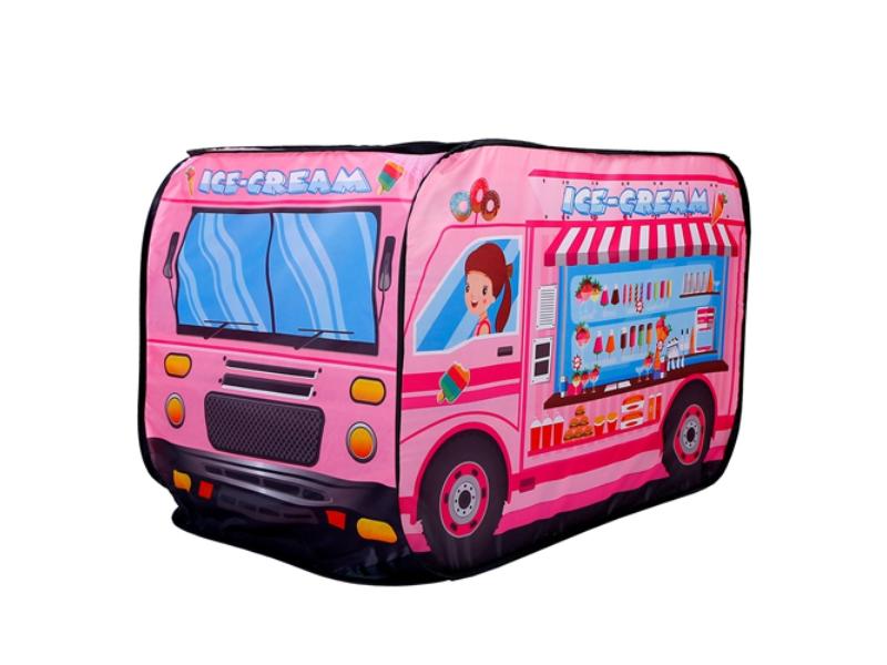 Fresh Fab Finds FFF-IceCream-GPCT2725 Kids Play Foldable Pop Up Ice Cream Bus Tent Portable Children Baby Play House with Carry Bag for Indoor O
