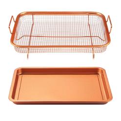 Fresh Fab Finds FFF-GPCT1490 Non-Stick Crisper Tray Set - Air Fry Pan&#44; Grill Basket&#44; Oven Dishwasher Safe - Oil Free!