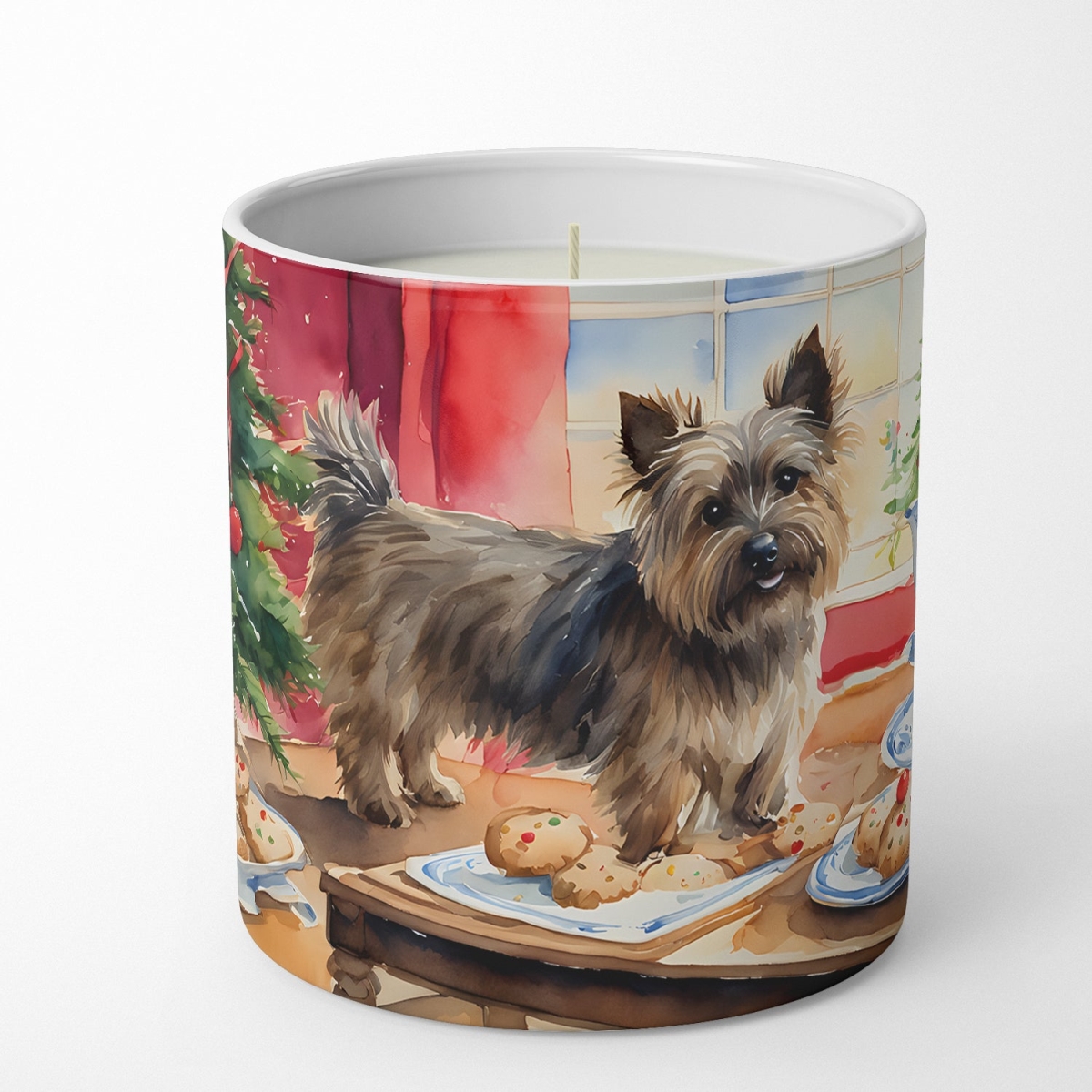 Caroline's Treasures DAC3754CDL 10 oz Unisex Cairn Terrier Christmas Cookies Decorative 100 Percent Soy Candle