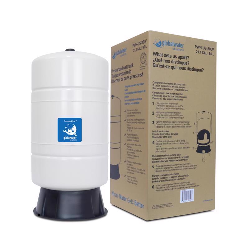 Global Water Solutions 4018948 21.1 gal Pressure Wave Pre-Charged Vertical Pressure Well Tank