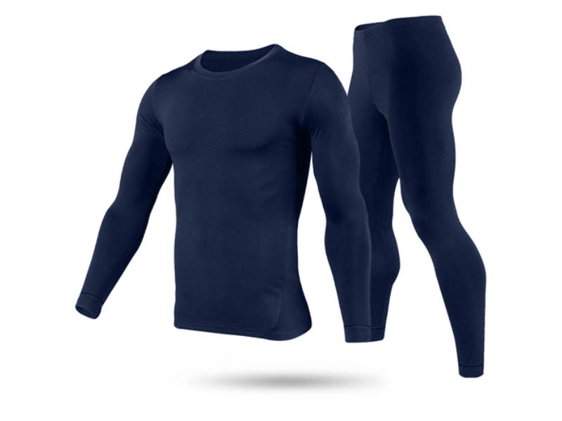 Fresh Fab Finds FFF-Navy-2XL-GPCT3103 Men Thermal Underwear Set for Long Johns Pants&#44; Long Sleeve Soft Underwear Kit & Top Bottom Winter Spo