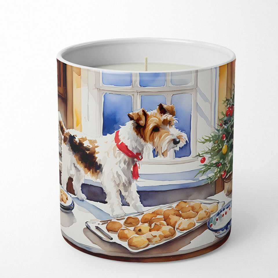 Caroline's Treasures DAC3892CDL 10 oz Unisex Wire Fox Terrier Christmas Cookies Decorative 100 Percent Soy Candle