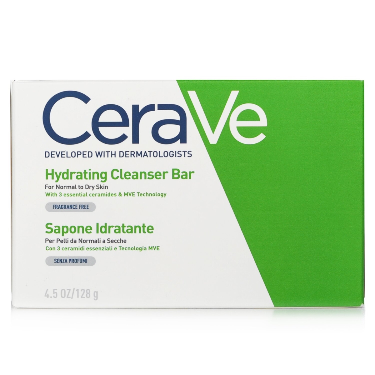 CeraVe 329173 128 g Hydrating Cleanser Bar for Normal to Dry Skin