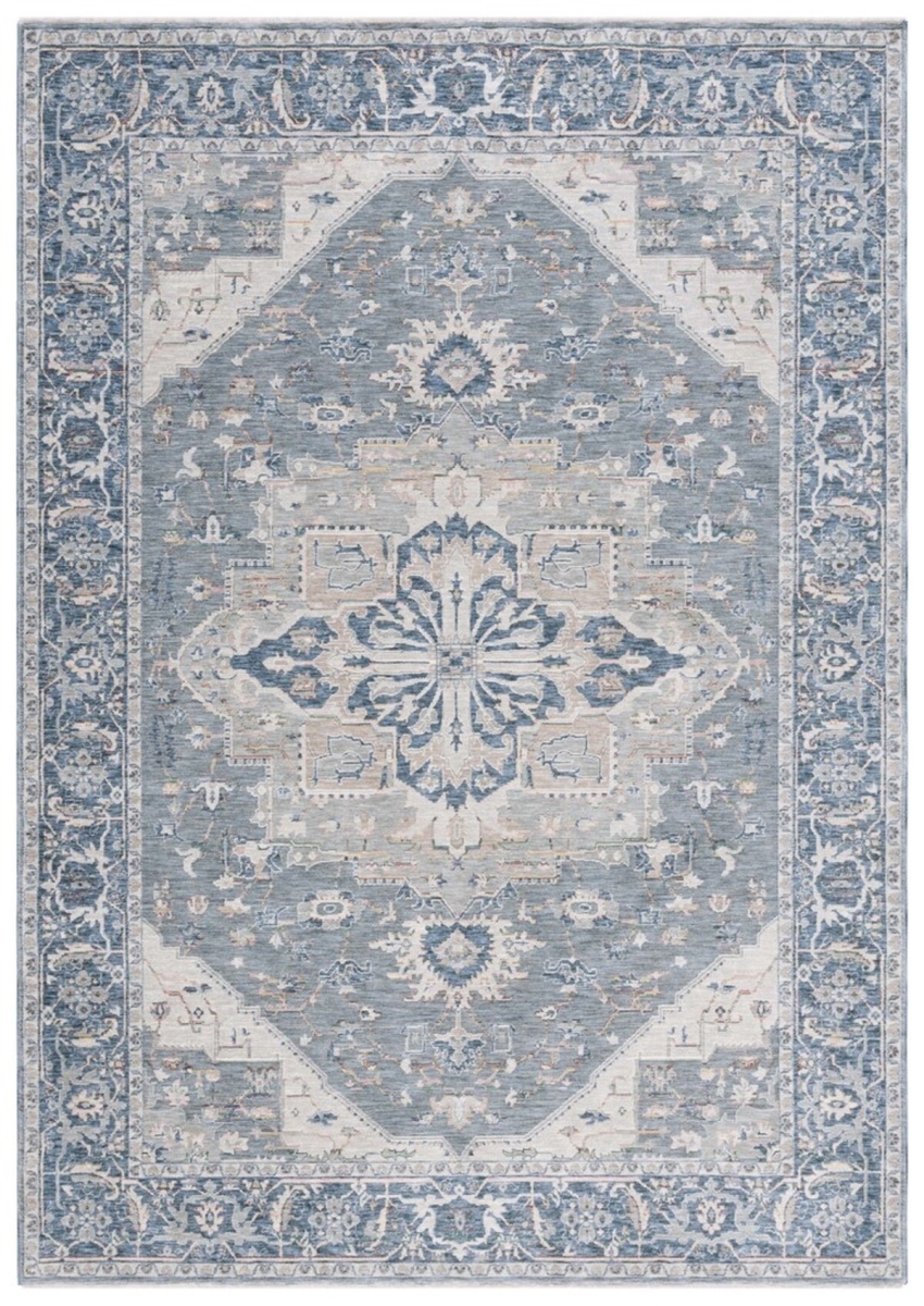 Safavieh SUT102F-8 8 x 10 ft. Sutton Traditional Power Loomed Rectangle Area Rug&#44; Gray & Navy