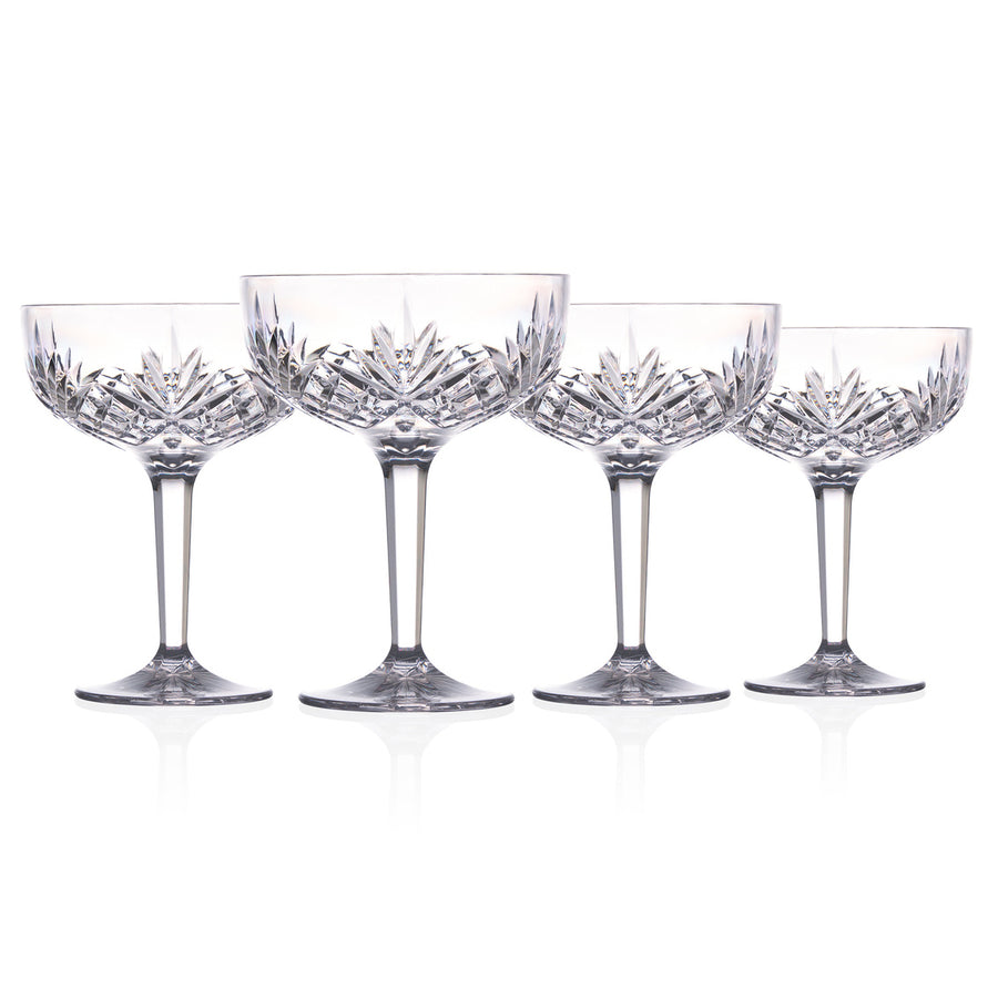 Godinger 64995 Dublin Acrylic Champagne Coupe Glass&#44; Clear - Set of 4