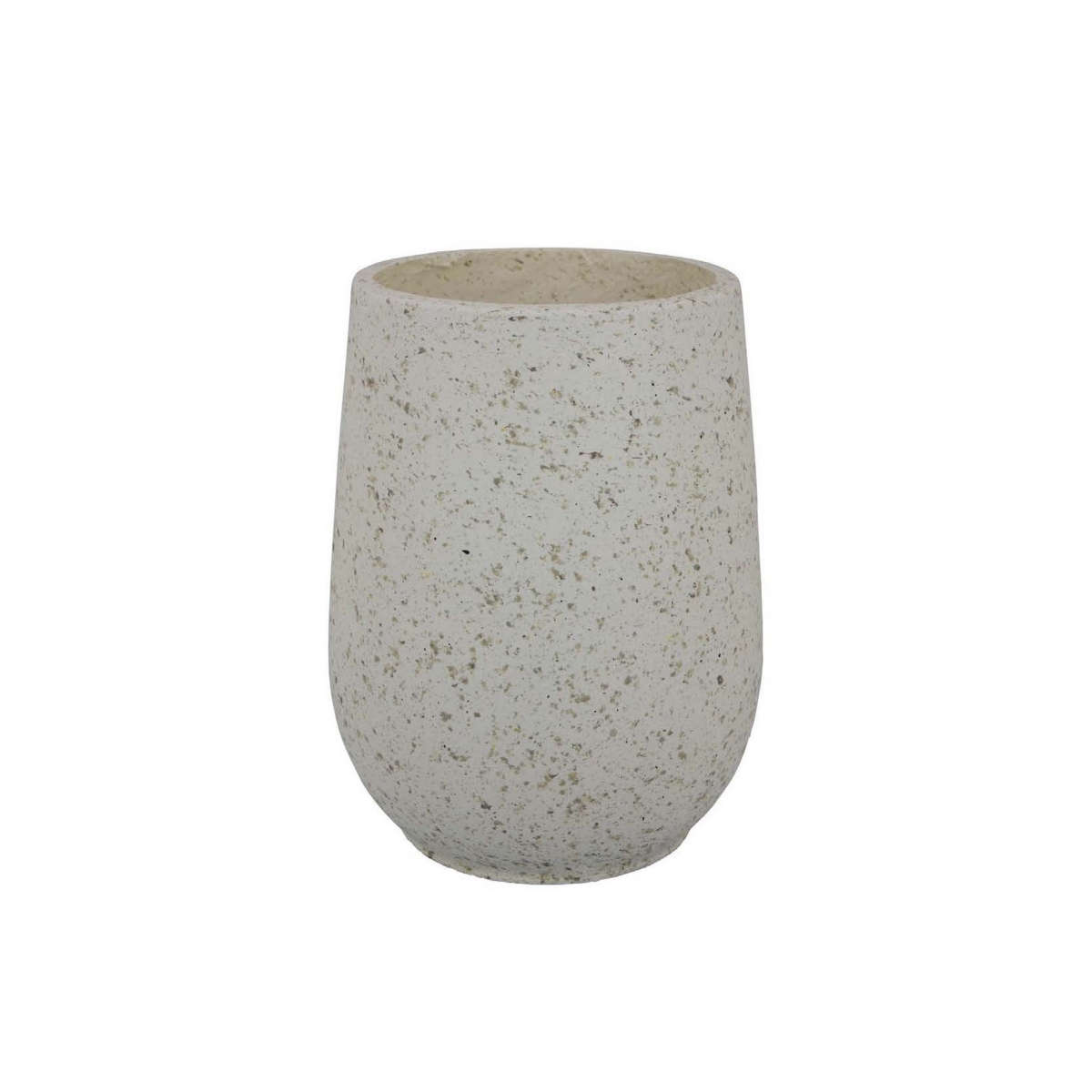 Benjara BM309736 16 in. Kine Small Urn Shape Stained White Resin