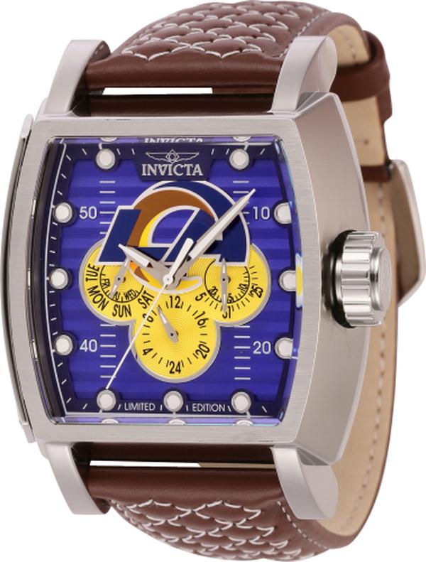 Invicta 45083 NFL Los Angeles Rams Quartz Multifunction Orange & Silver&#44; Blue Men Dial Watch