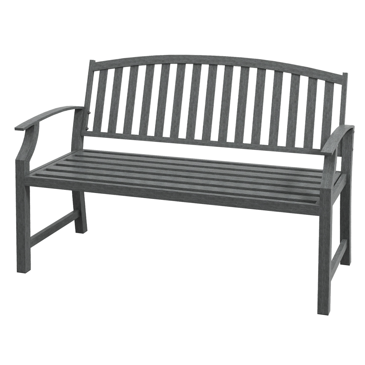 212 Main 84G-247V00GY 46 in. Outsunny Outdoor Garden Bench&#44; Metal Bench&#44; Steel Slatted Frame Furniture for Patio&#44; Park&#44; P