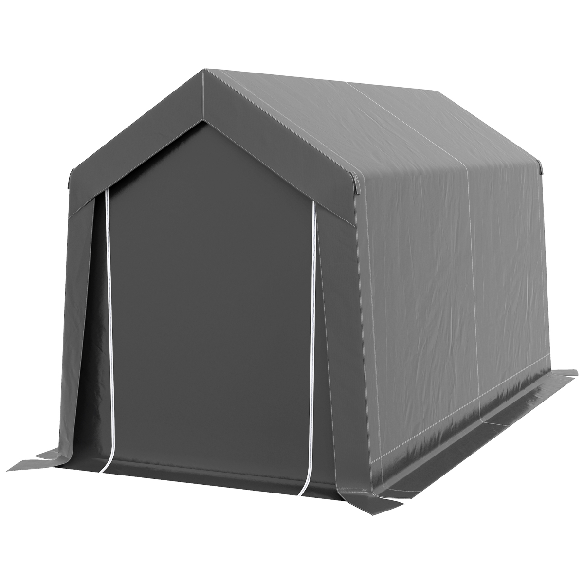 212 Main 845-948V00CG 7 x 12 ft. Outsunny Galvanized Outdoor Storage Tent&#44; Heavy Duty & Waterproof Portable Shed for Bike&#44; Motorc