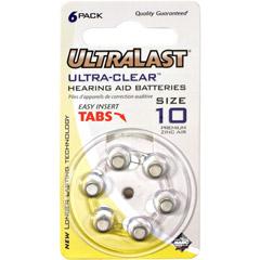 Ultralast Ultra-Clear  Hearing Aid Batteries UL10HA