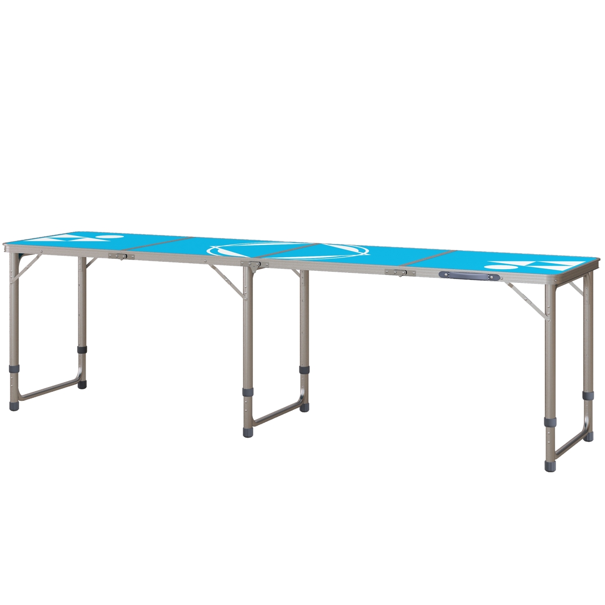 212 Main A20-332V80BU Outsunny Aluminum Camping Table with Adjustable Legs&#44; 8 ft. Folding Picnic Table for Travel&#44; BBQ&#44; Beach