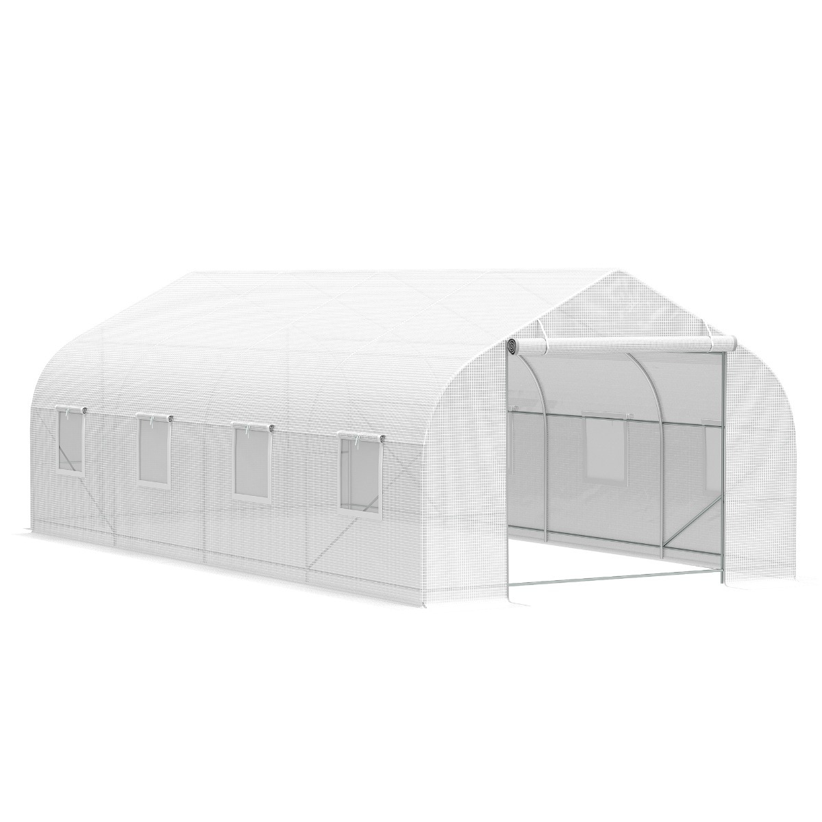 212 Main 845-232WT-1 10 x 20 ft. Outsunny Greenhouse Deluxe High Tunnel Walk in Garden Backyard Greenhouse Kit